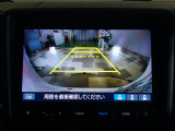 バックカメラの画像です。ガイドラインがスムースな車庫入れをサポートいたします。車庫入れの安心感がアップしますね。