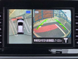 アラウンドビューモニター。上空から見下ろしているような映像で、スムースな駐車をサポートします。