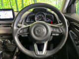 【純正革巻きステアリング】上質な革を使用することで、手にしっかり馴染みとても運転しやすいハンドルです♪