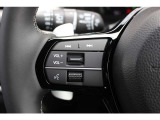ハンドル左部分にはオーディオコントロールスイッチがついています。運転中も視線をそらさずにオーディオ操作ができ安心です!