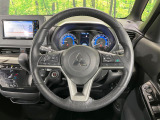【純正革巻きステアリング】上質な革を使用することで、手にしっかり馴染みとても運転しやすいハンドルです♪