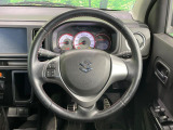 【純正革巻きステアリング】上質な革を使用することで、手にしっかり馴染みとても運転しやすいハンドルです♪
