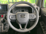 【純正革巻きステアリング】上質な革を使用することで、手にしっかり馴染みとても運転しやすいハンドルです♪