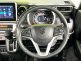 【純正革巻きステアリング】上質な革を使用することで、手にしっかり馴染みとても運転しやすいハンドルです♪