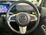 【純正革巻きステアリング】上質な革を使用することで、手にしっかり馴染みとても運転しやすいハンドルです♪