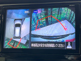 【アラウンドビューモニター】専用のカメラにより、上から見下ろしたような視点で360度クルマの周囲を確認することができます☆死角部分も確認しやすく、狭い場所での切り返しや駐車もスムーズに行えます。