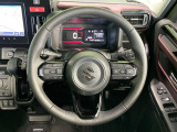 【純正革巻きステアリング】上質な革を使用することで、手にしっかり馴染みとても運転しやすいハンドルです♪