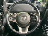 【純正革巻きステアリング】上質な革を使用することで、手にしっかり馴染みとても運転しやすいハンドルです♪