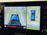 【パノラミックビューモニター】車を真上から見た状態をナビに映し出し、駐車時などをサポート☆クルマの斜め後ろなど、目が届きにくい箇所も確認できるため、いち早く障害物に気が付くことができます!