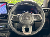 【純正革巻きステアリング】上質な革を使用することで、手にしっかり馴染みとても運転しやすいハンドルです♪