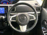 【純正革巻きステアリング】上質な革を使用することで、手にしっかり馴染みとても運転しやすいハンドルです♪