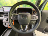 【純正革巻きステアリング】上質な革を使用することで、手にしっかり馴染みとても運転しやすいハンドルです♪