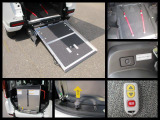 【テールゲート一体型スロープ】・【後部固定ベルトのフック】・【ワイヤレスリモコン】など車いすの乗せ降ろしをアシスト。