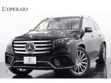 2024年式 メルセデス・ベンツ GLS450d 4マチック AMGラインPKGが入庫。オブシディアンブラックを纏った堂々たる佇まいと、SUVらしい力強さを兼ね備えたフロントビューでございます。