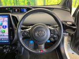 【純正革巻きステアリング】上質な革を使用することで、手にしっかり馴染みとても運転しやすいハンドルです♪