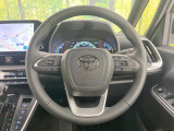 【純正革巻きステアリング】上質な革を使用することで、手にしっかり馴染みとても運転しやすいハンドルです♪