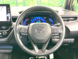 【純正革巻きステアリング】上質な革を使用することで、手にしっかり馴染みとても運転しやすいハンドルです♪