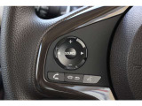 ハンドル左部分でオーディオ操作が可能。そのため、運転中でも目線をずらさずに安全運転♪スマートフォンを接続してハンズフリー通話も可能です。