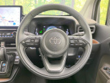 【純正革巻きステアリング】上質な革を使用することで、手にしっかり馴染みとても運転しやすいハンドルです♪