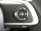 ステアリングスイッチでクルーズコントロール機能の操作ができます。長距離の高速走行時の疲労軽減や燃費に役立ちます。