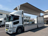 4軸低床 2デフ 後輪エアサス 13.6トン積載 ラッシング2段車検付き(R8/6/10まで)F7MT集中ロックアドブルー電格ミラー ETC バックモニター ヒーターミラーABS 社外カーナビ 近接センサー速度制御装置 オートクルーズ