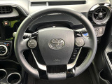 【純正革巻きステアリング】上質な革を使用することで、手にしっかり馴染みとても運転しやすいハンドルです♪