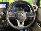 【純正革巻きステアリング】上質な革を使用することで、手にしっかり馴染みとても運転しやすいハンドルです♪