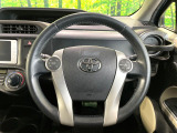 【純正革巻きステアリング】上質な革を使用することで、手にしっかり馴染みとても運転しやすいハンドルです♪