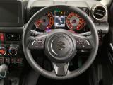 【純正革巻きステアリング】上質な革を使用することで、手にしっかり馴染みとても運転しやすいハンドルです♪