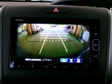 バックカメラの画像です。ガイドラインがスムースな車庫入れをサポートいたします。車庫入れの安心感がアップしますね。