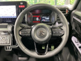 【純正革巻きステアリング】上質な革を使用することで、手にしっかり馴染みとても運転しやすいハンドルです♪