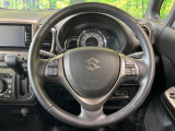 【純正革巻きステアリング】上質な革を使用することで、手にしっかり馴染みとても運転しやすいハンドルです♪