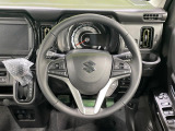 【純正革巻きステアリング】上質な革を使用することで、手にしっかり馴染みとても運転しやすいハンドルです♪