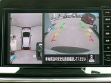 リバースにシフトするとまるで上空から見下ろしているような感じにナビゲーション画面に映し出します