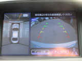 ナビ画面にアラウンドビュ-モニタ-の映像を映し出しています。  狭い場所での車庫入れをサポ-トしてくれる便利アイテムです。