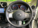 【純正革巻きステアリング】上質な革を使用することで、手にしっかり馴染みとても運転しやすいハンドルです♪