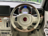 【純正革巻きステアリング】上質な革を使用することで、手にしっかり馴染みとても運転しやすいハンドルです♪