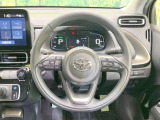 【純正革巻きステアリング】上質な革を使用することで、手にしっかり馴染みとても運転しやすいハンドルです♪