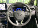 【純正革巻きステアリング】上質な革を使用することで、手にしっかり馴染みとても運転しやすいハンドルです♪