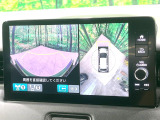 【マルチビューカメラシステム】専用のカメラにより、上から見下ろしたような視点で360度クルマの周囲を確認することができます☆死角部分も確認しやすく、狭い場所での切り返しや駐車もスムーズに行えます。