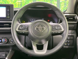 【純正革巻きステアリング】上質な革を使用することで、手にしっかり馴染みとても運転しやすいハンドルです♪