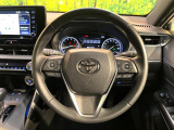 【純正革巻きステアリング】上質な革を使用することで、手にしっかり馴染みとても運転しやすいハンドルです♪