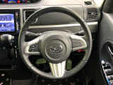 【純正革巻きステアリング】上質な革を使用することで、手にしっかり馴染みとても運転しやすいハンドルです♪