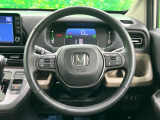 【純正革巻きステアリング】上質な革を使用することで、手にしっかり馴染みとても運転しやすいハンドルです♪