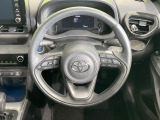 【純正革巻きステアリング】上質な革を使用することで、手にしっかり馴染みとても運転しやすいハンドルです♪