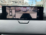 360&deg;ビューモニターでは、両サイドとフロント、バックカメラの合成で、あたかも上空から見下ろした様に周囲を確認して頂けます。駐車場だけでなく、T字路等でも活躍のアイテムです。