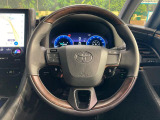 【純正革巻きステアリング】上質な革を使用することで、手にしっかり馴染みとても運転しやすいハンドルです♪