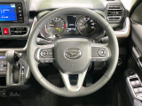 【純正革巻きステアリング】上質な革を使用することで、手にしっかり馴染みとても運転しやすいハンドルです♪
