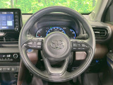 【純正革巻きステアリング】上質な革を使用することで、手にしっかり馴染みとても運転しやすいハンドルです♪