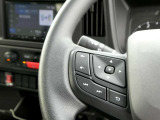 オーディオの音量や車両安全装備などの車両情報を手元で操作できるハンドルスイッチ付き。